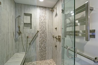 Stone Tile Accents in Shower